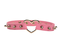 XR Brands - Spiked Heart Choker - Pink
