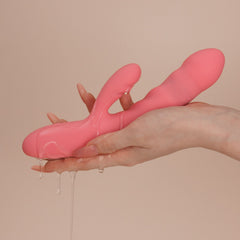 SVAKOM - Avery Thrusting Rabbit Vibrator - Strawberry Pink