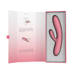 SVAKOM - Avery Thrusting Rabbit Vibrator - Strawberry Pink