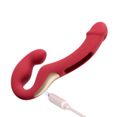 HoneyPlayBox - App-Controlled Strapless Couples Vibrator - Red