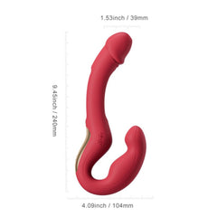 HoneyPlayBox - App-Controlled Strapless Couples Vibrator - Red