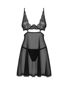 Obsessive - Nutris Babydoll & Thong - Black