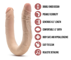 Dr. Skin – Plus 35.5 cm Flexible Double Dildo – Beige