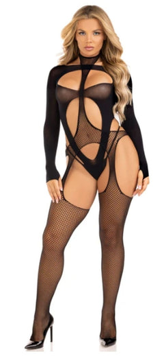 Leg Avenue - Two-Piece Halterneck Body Set - Black