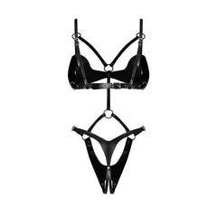 Obsessive - Dame Control Crotchless Teddy - Black