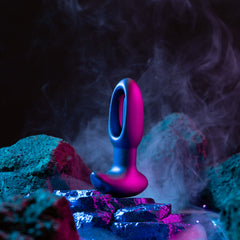 Hueman - Voyager Vibrating Butt Plug With Tapping - Purple