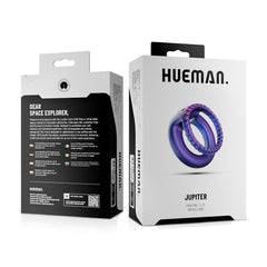 Hueman - Jupiter Vibrating Cock and Ball Ring - Purple