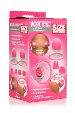 SIZE MATTERS - Rotating Nipple Suckers - 4 Attachments
