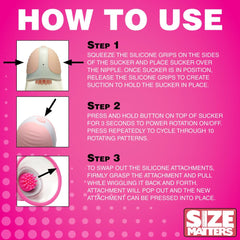 SIZE MATTERS - Rotating Nipple Suckers - 4 Attachments