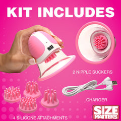SIZE MATTERS - Rotating Nipple Suckers - 4 Attachments
