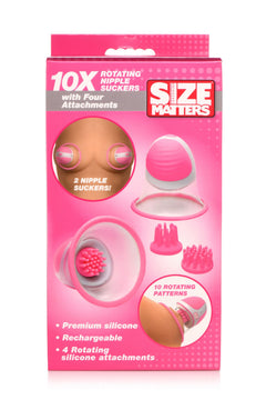 SIZE MATTERS - Rotating Nipple Suckers - 4 Attachments