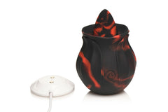 BLOOMGASM - Black Kiss Rimming Rose Vibrator - Red/Black