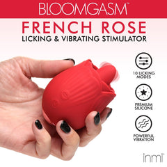BLOOMGASM - French Rose Licking & Vibrating Stimulator - Red