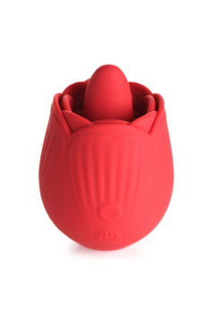 BLOOMGASM - French Rose Licking & Vibrating Stimulator - Red