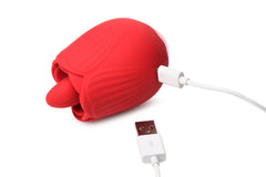 BLOOMGASM - French Rose Licking & Vibrating Stimulator - Red