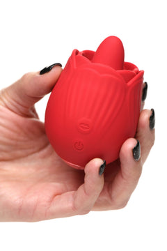BLOOMGASM - French Rose Licking & Vibrating Stimulator - Red