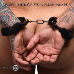 XR Brands - Cuffed In Fur Handcuffs - Black