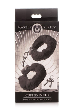 XR Brands - Cuffed In Fur Handcuffs - Black