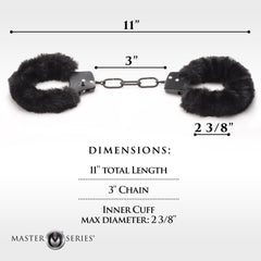 XR Brands - Cuffed In Fur Handcuffs - Black