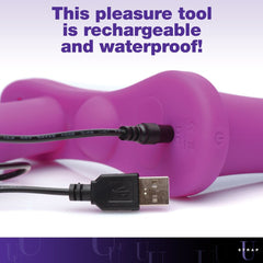 XR Brands - Double Vibrating Dildo with Harness - Purple
