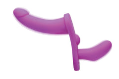 XR Brands - Double Vibrating Dildo with Harness - Purple