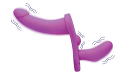 XR Brands - Double Vibrating Dildo with Harness - Purple