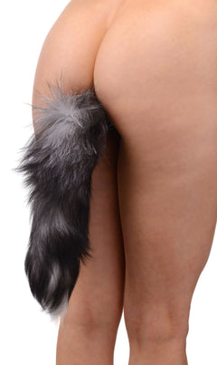 TAILZ - Fox Tail Anal Plug - Black/White