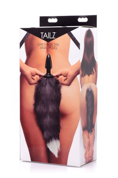 TAILZ - Fox Tail Anal Plug - Black/White