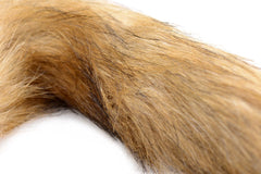 TAILZ - Fox Tail Glass Anal Plug - Orange with Faux Fur Tail