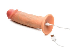 JOCK - Real Skin Vibrating Dildo - 8" & Light Skin