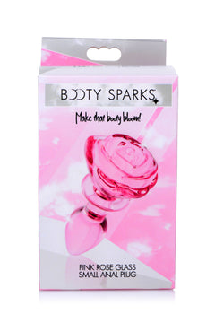 BOOTY SPARKS - Rose Glass Anal Plug Small - Pink