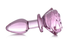 BOOTY SPARKS - Rose Glass Anal Plug Small - Pink