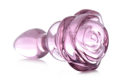 BOOTY SPARKS - Rose Glass Anal Plug Small - Pink