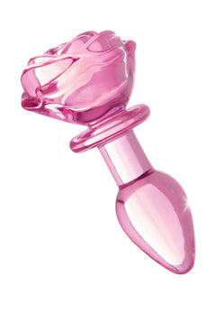 BOOTY SPARKS - Rose Glass Anal Plug Small - Pink