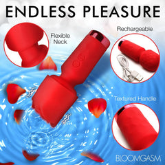 BLOOMGASM - Pleasure Rose Mini Wand Vibrator - Red