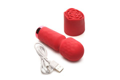 BLOOMGASM - Pleasure Rose Mini Wand Vibrator - Red