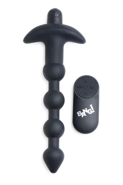 BANG! - 28X Remote Control Vibrating Silicone Anal Beads - Black