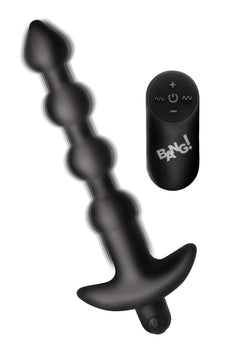 BANG! - 28X Remote Control Vibrating Silicone Anal Beads - Black
