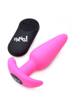 BANG! - Vibrating Butt Plug with Remote Control - Pink