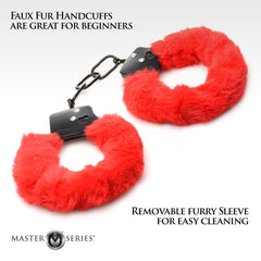 XR Brands - Cuffed in Fur Handcuffs - Red