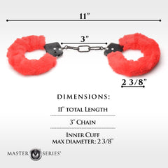 XR Brands - Cuffed in Fur Handcuffs - Red