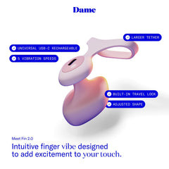Dame - Fin 2.0 Finger Vibrator - Quartz