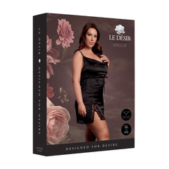 Le Desir – Criss Cross Silk Slit Dress Open Back Queen size - Black