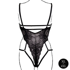 Le Désir – Open Cup Lace Bodysuit with Underwire -  Black