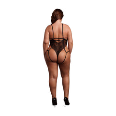 Le Désir – Open Cup Lace Bodysuit with Underwire -  Black