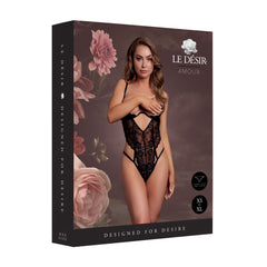 Le Désir – Open Cup Lace Bodysuit with Underwire -  Black
