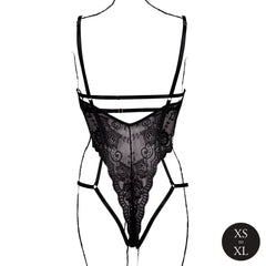 Le Désir – Open Cup Lace Bodysuit with Underwire -  Black
