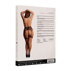Le Désir - Striped Fishnet Garterbelt  Queen Size - Black