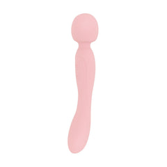 Good Vibes Only - Double-Sided Wand Vibrator - Soft Silicone - Pink