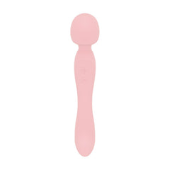 Good Vibes Only - Double-Sided Wand Vibrator - Soft Silicone - Pink
